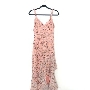 Tularosa pink flower feminine midi dress, small